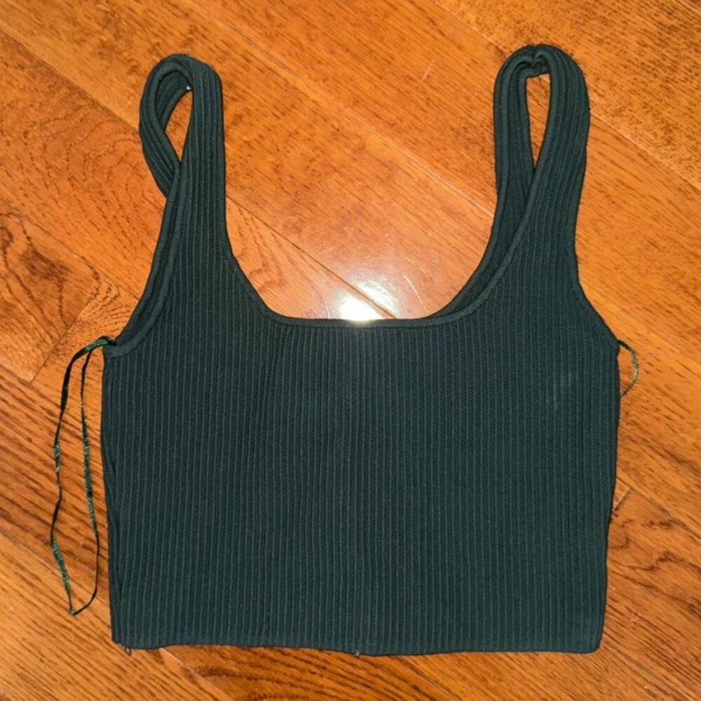 Dark Green Cropped Tank Top